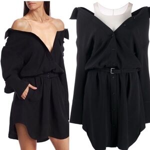 Authentic Alexander Wang 'Falling Shoulder' Shirt Dress Sz 2 NWT